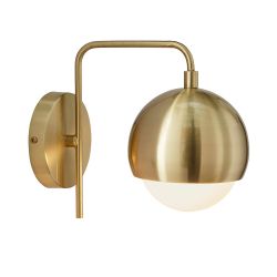 Glass Ball Wall Light Satin Brass