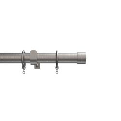 Woodies 25 28mm Ext Stud Pole 180-320cm Satin Steel