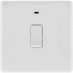 White Moulded 20A Double Pole Switch With LED Indicator
