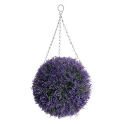 Nearly Natural Topiary Ball Purple Heather Effect Approx. 30cm Diameter