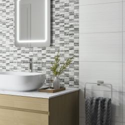 Creswell Grey Stone & Metal Mix Mosaic