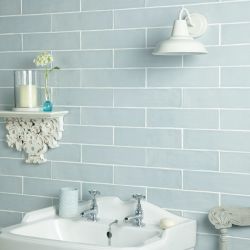 Beverley Duck Egg Ceramic Wall Tile 75X300Mm Pk19