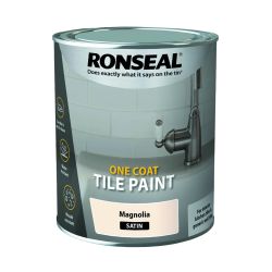 Ronseal One Coat Tile Paint Magnolia Satin 750Ml