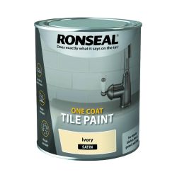 Ronseal One Coat Tile Paint Ivory Satin 750Ml