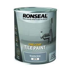 Ronseal One Coat Tile Paint Granite Grey Satin 750Ml