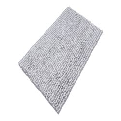 Chenille Two Toned Light Grey Bath Mat