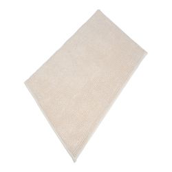 Chenille Block Colour Almost White Bath Mat