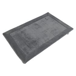Fleece Framed Dark Grey Bath Mat