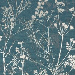 Hedgerow Teal Wallpaper