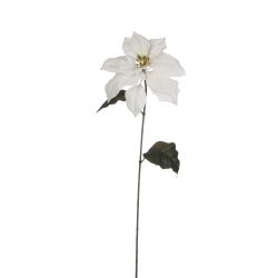 Poinsettia White Artificial Stem L71Cm