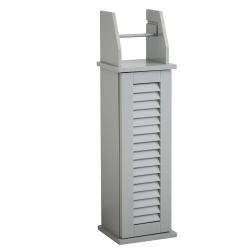 Eddie Louvre Toilet Roll Holder & Storage Grey