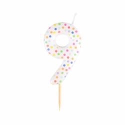 Patterned Numerical Candle 9