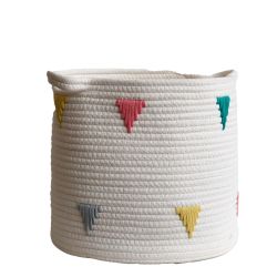 Cotton Rope Laundry Hamper Triangle Design L