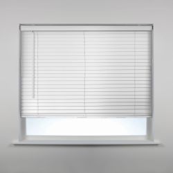 50Mm Fauxwood Venetian Blind 120 X 160Cm - White