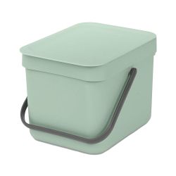 Brabantia Sort & Go Waste Bin, 6 Litre, Jade Green