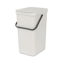 Brabantia Sort & Go Waste Bin, 16 Litre, Light Grey