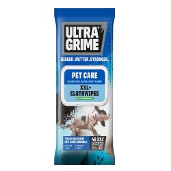 Ultragrime Pet Care Xxl+ Clothwipes 40Pk