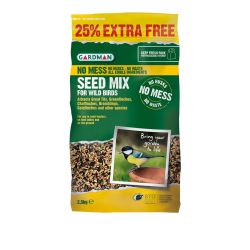 Gardman No Mess Seed Mix 2kg + Extra Free