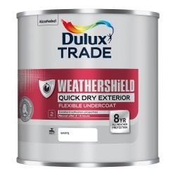 Dulux Trade Weathershield Quick Dry Exterior Flexible Undercoat White 1L