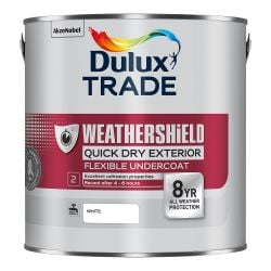 Dulux Trade Weathershield Quick Dry Exterior Flexible Undercoat White 2.5L
