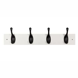 4 Black Modern Hooks on White Board