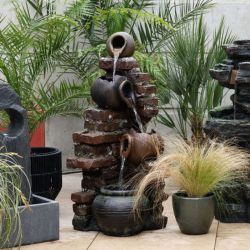 Kelkay Flowing Jugs Water Feature with LED