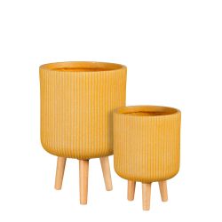 Nuovo Pot On Stand Ochre Fsc 100% H36Xd25Cm