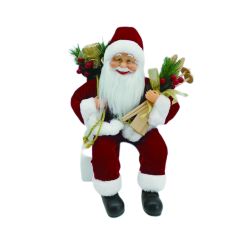 Sitting Santa Red & White 40cm