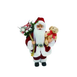 Standing Santa and Teddy 30cm