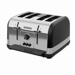 Morphy Richards Venture 4 Slice Toaster Stainless Steel Black