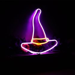 Neon Witches Hat Purple 32cm