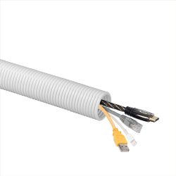 D-Line Cable Tidy Tube, 32Mm Dia. White - 1.1M