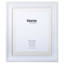 White Scooped Wide Frame 12" x 14"