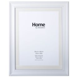 White Scooped Wide Frame 14" x 18"