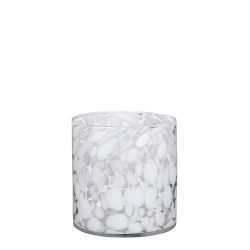Cammy Vase Cylinder Glass - White