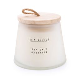 Large Candle With Wooden Lid - Nautical