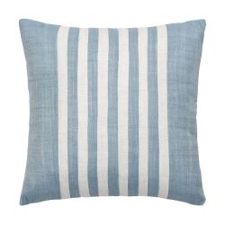 Nautical Linen Blend Stripe Cushion - Blue