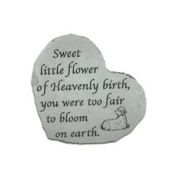 Sweet Little Flower Heart Memorial Stone 18cm 