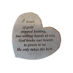 A Heart Of Gold Memorial Stone 17cm 