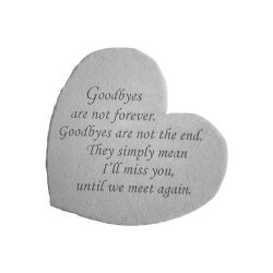 Goodbyes Heart Memorial Stone 17cm 