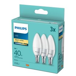 Philips Led 40W Warm White B35 E14 3-Pack