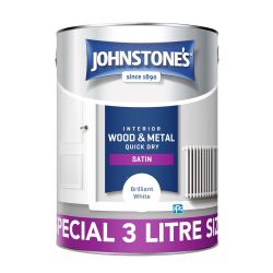 Johnstone's Quick Dry Satin Brilliant White 3Ltr