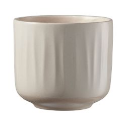 Bagua Glazed Indoor Pot Cream 16cm