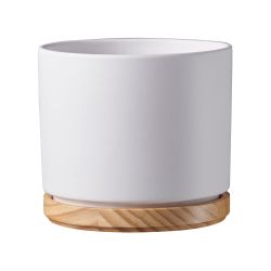 Oslo Matte White Wood Indoor Pot 16cm