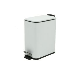 Bathroom Waste Bin Slim White 5L
