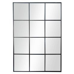 Metal Window Mirror in Black - 70cm x 100cm