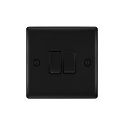 Bg Nexus Matt Black 20A Double 2 Way Switch