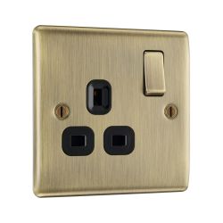 Bg Nexus Antique Brass 13A Single Socket