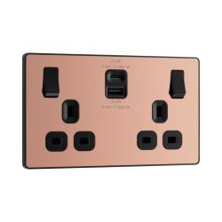 Bg Evolve Satin Brass 22W Double Usb Socket A+C