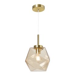 Luga Geometric Champagne Panel Ceiling Light - Satin Brass
